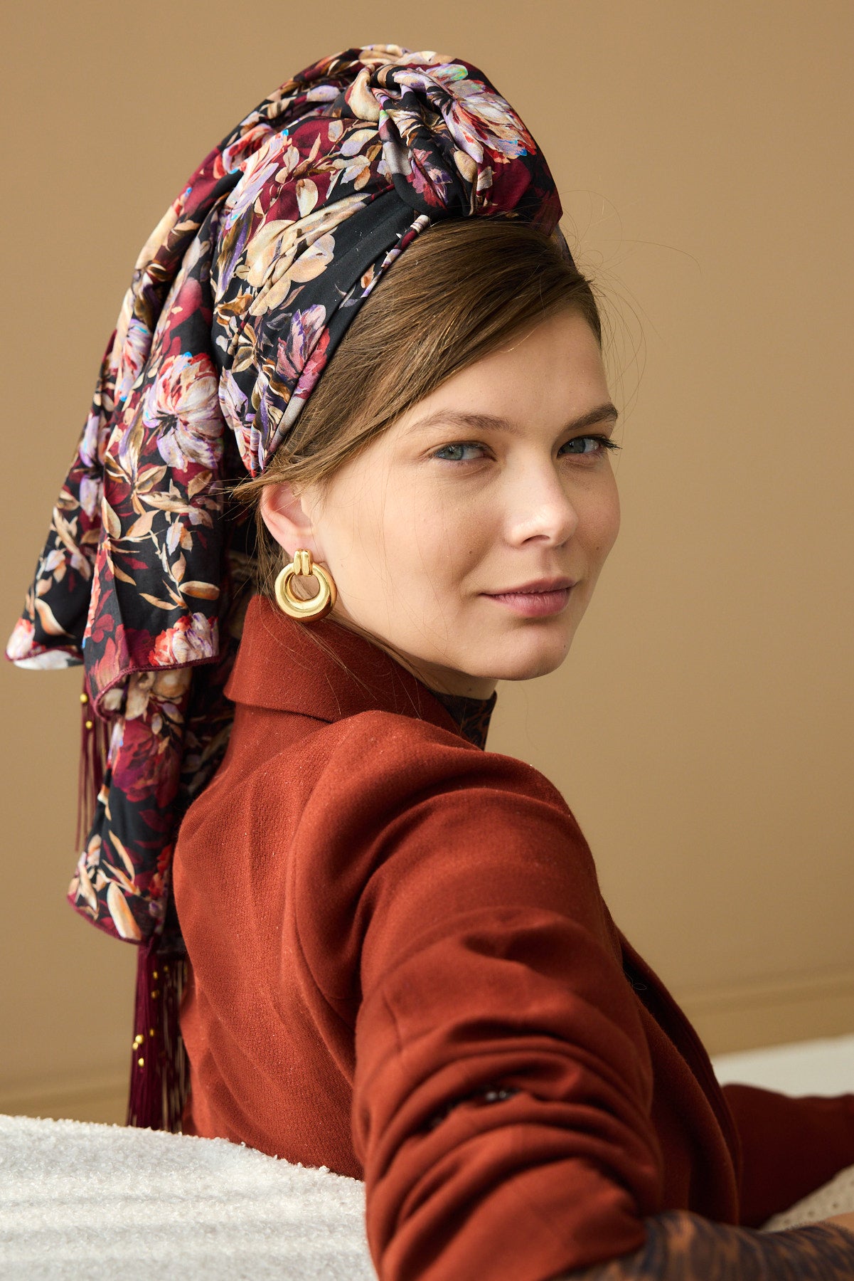 מטפחת צעיף אור בורדו