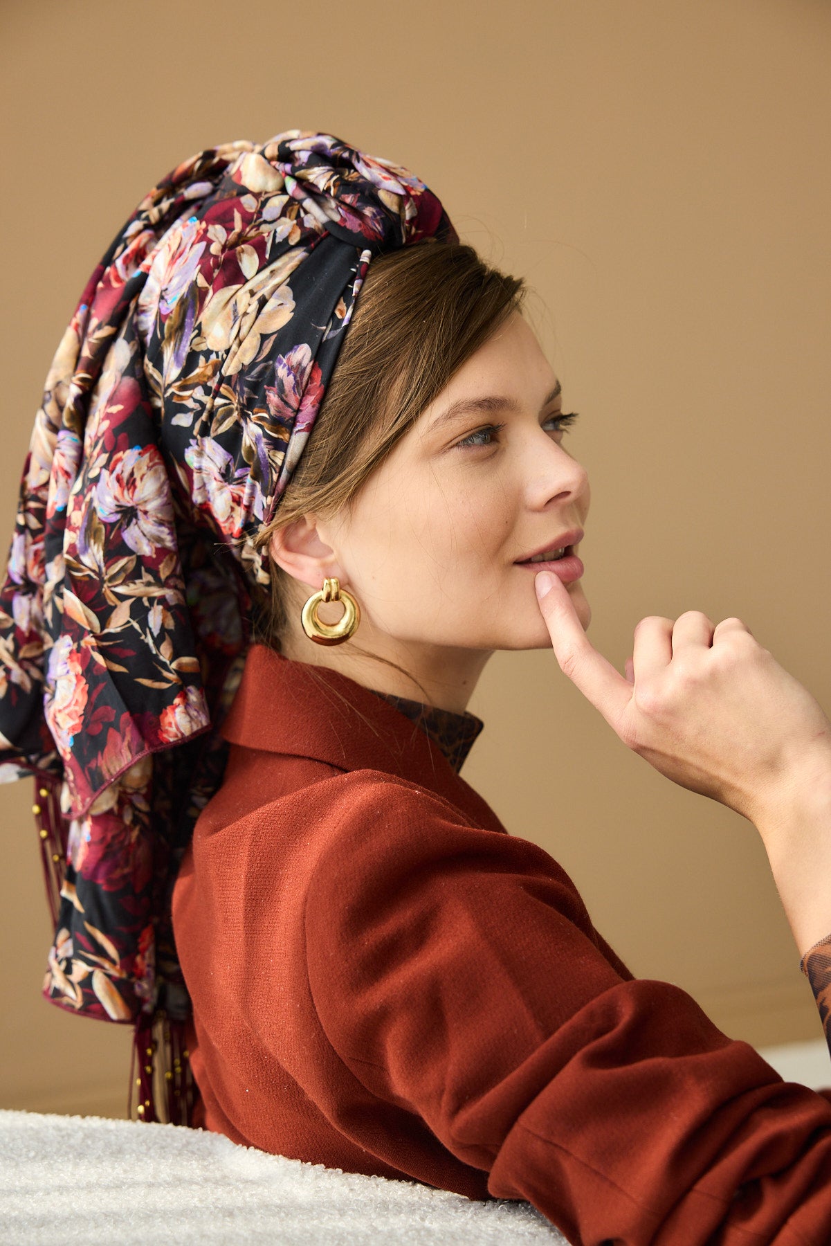 מטפחת צעיף אור בורדו