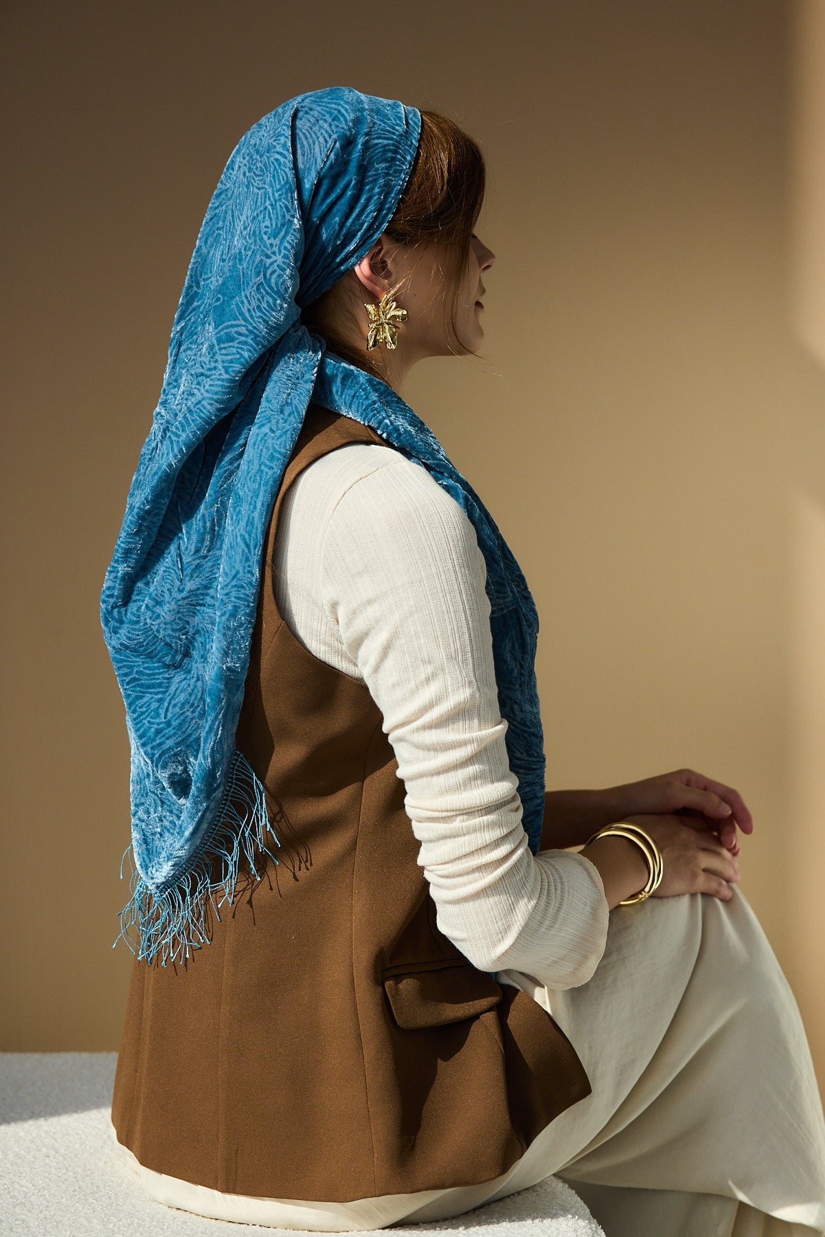 מטפחת משולשת פלג כחלחל