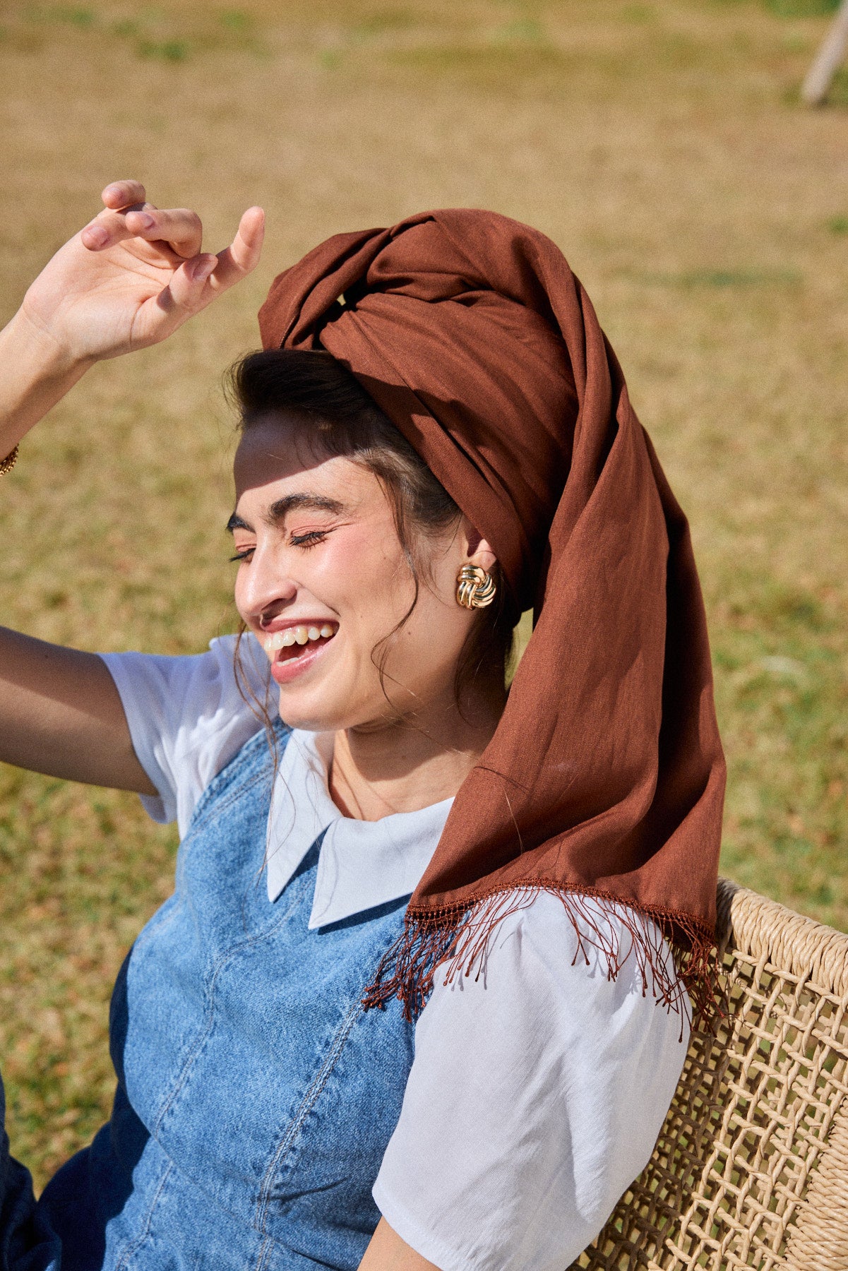 מטפחת צעיף צבעוני חום