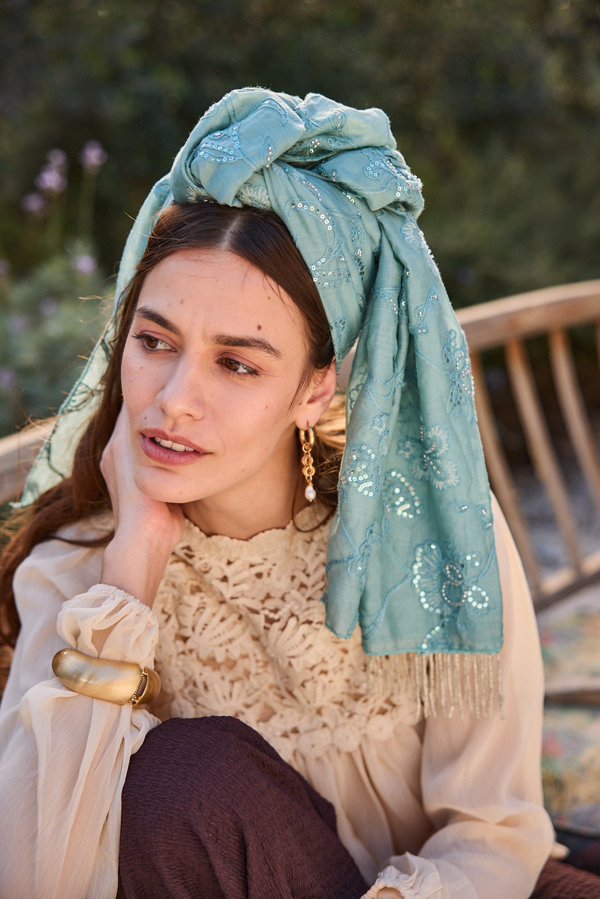 מטפחת צעיף לוטם טורקיז