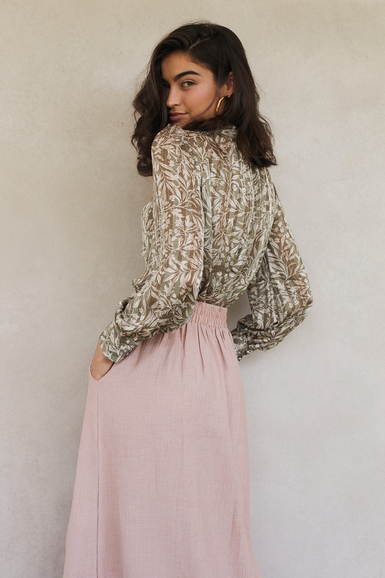 הדרא, חצאית לארוע, חצאית ורודה עם כיסים