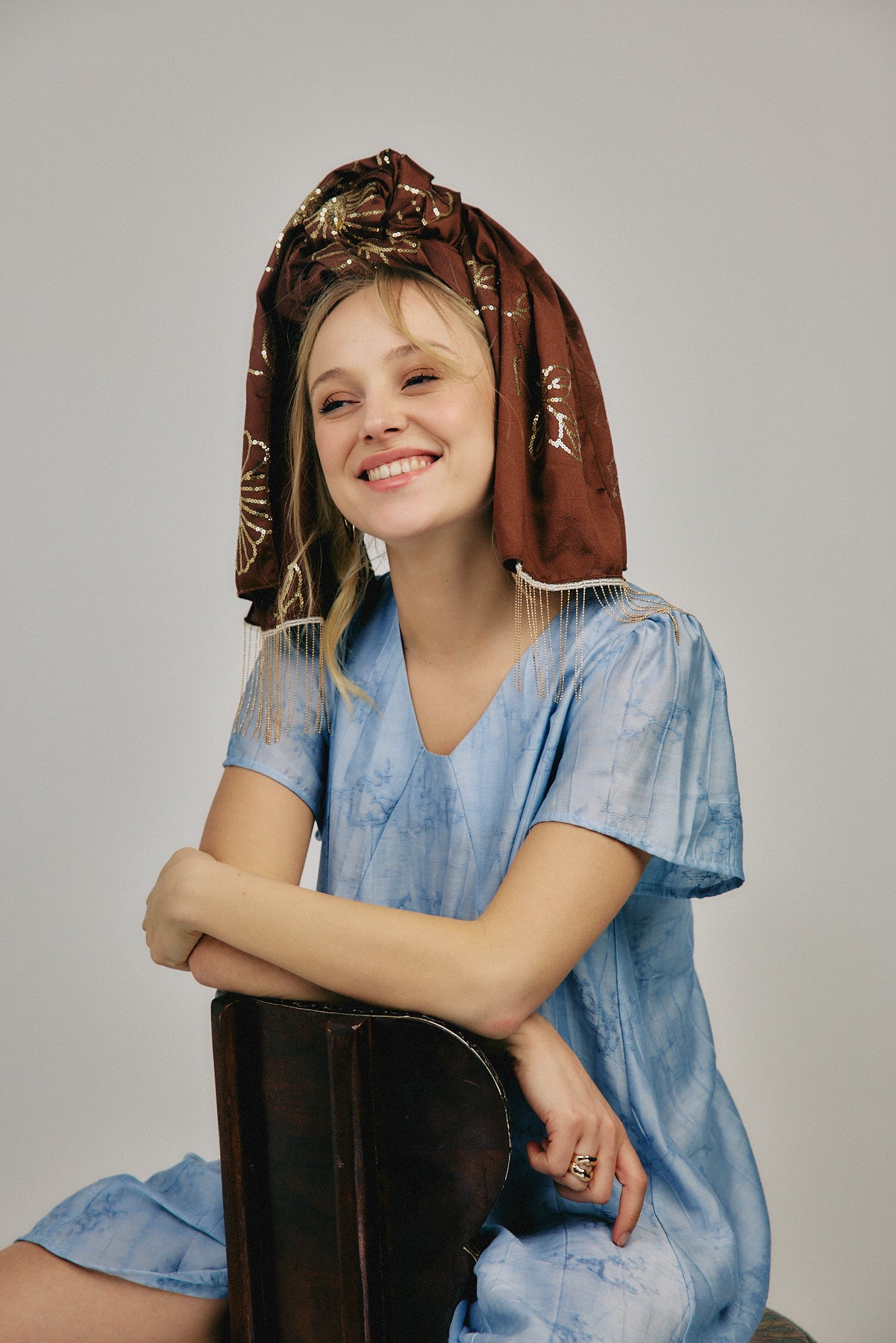 מטפחת צעיף פז חום