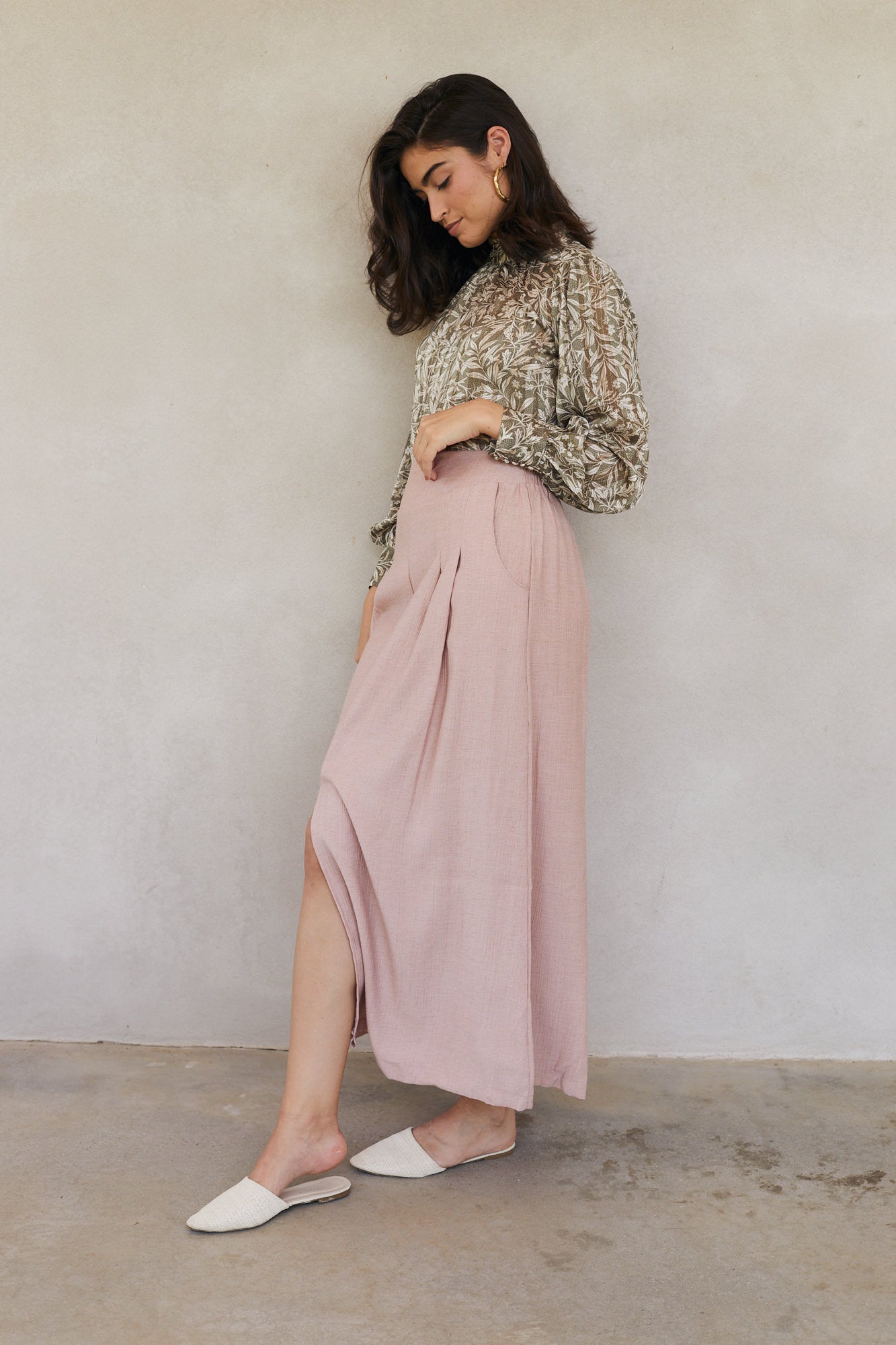 הדרא, חצאית לארוע, חצאית ורודה עם כיסים