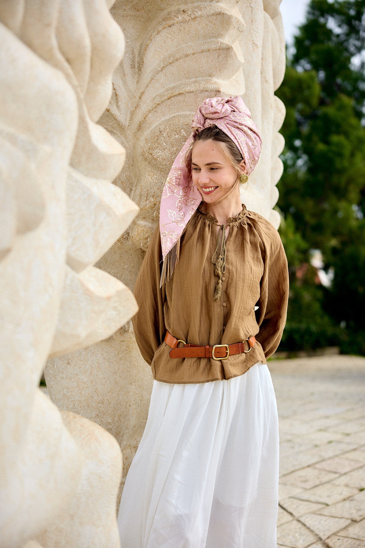 מטפחת צעיף פז ורוד