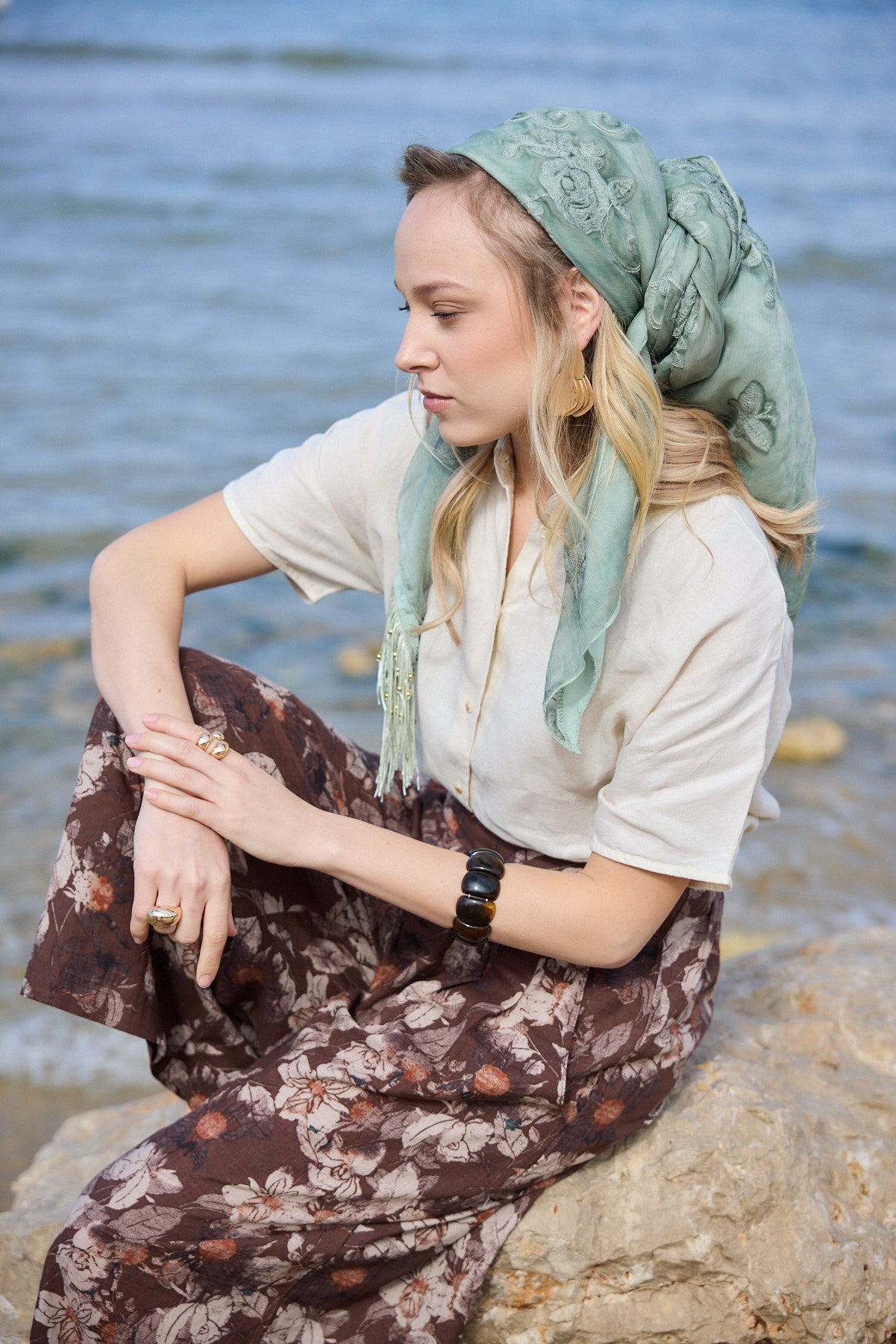 מטפחת מרובעת נגה ירוק