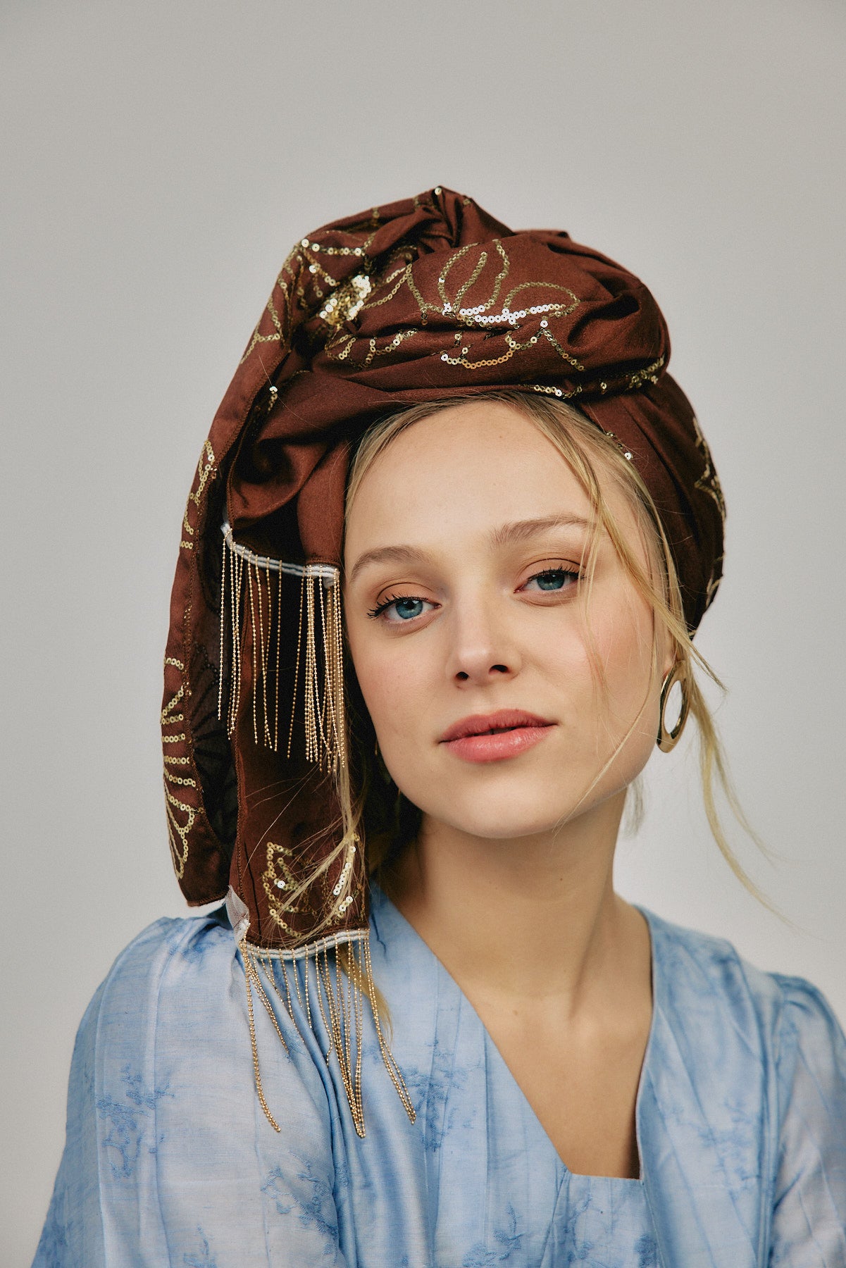 מטפחת צעיף פז חום