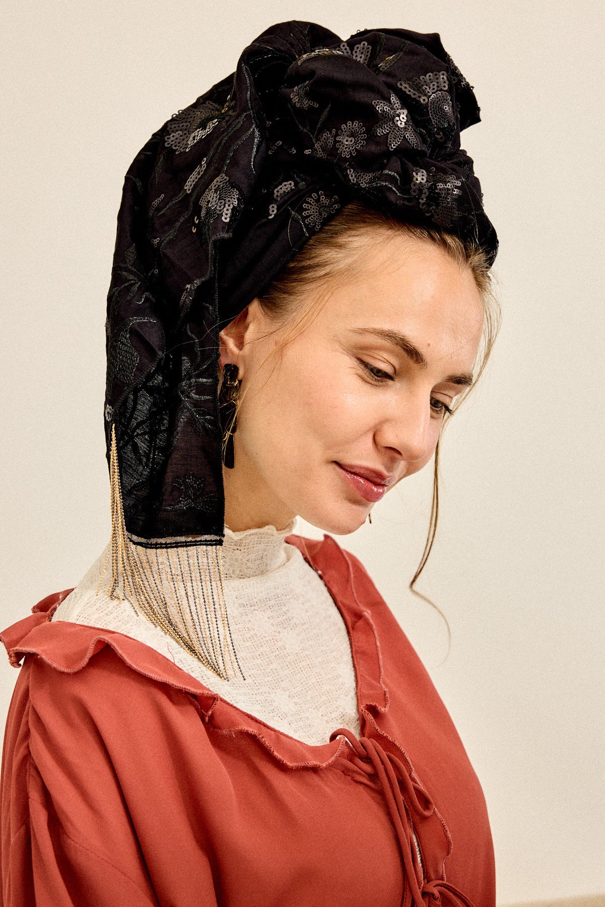 מטפחת צעיף ברקת שחור