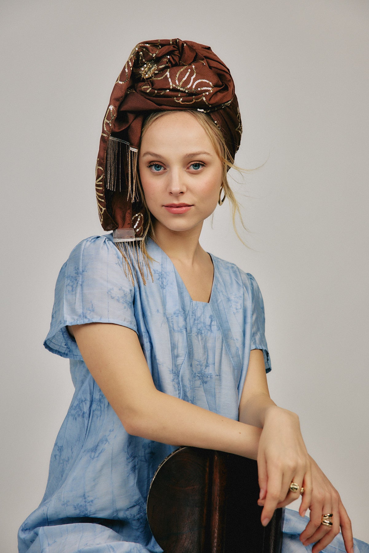 מטפחת צעיף פז חום