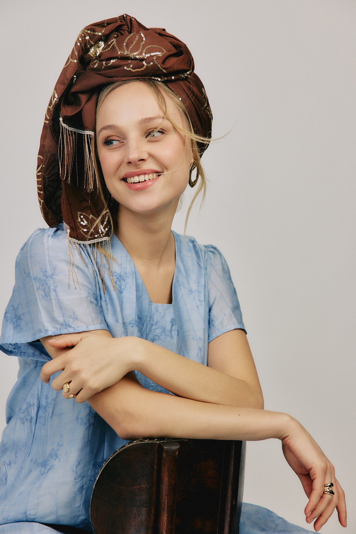 מטפחת צעיף פז חום