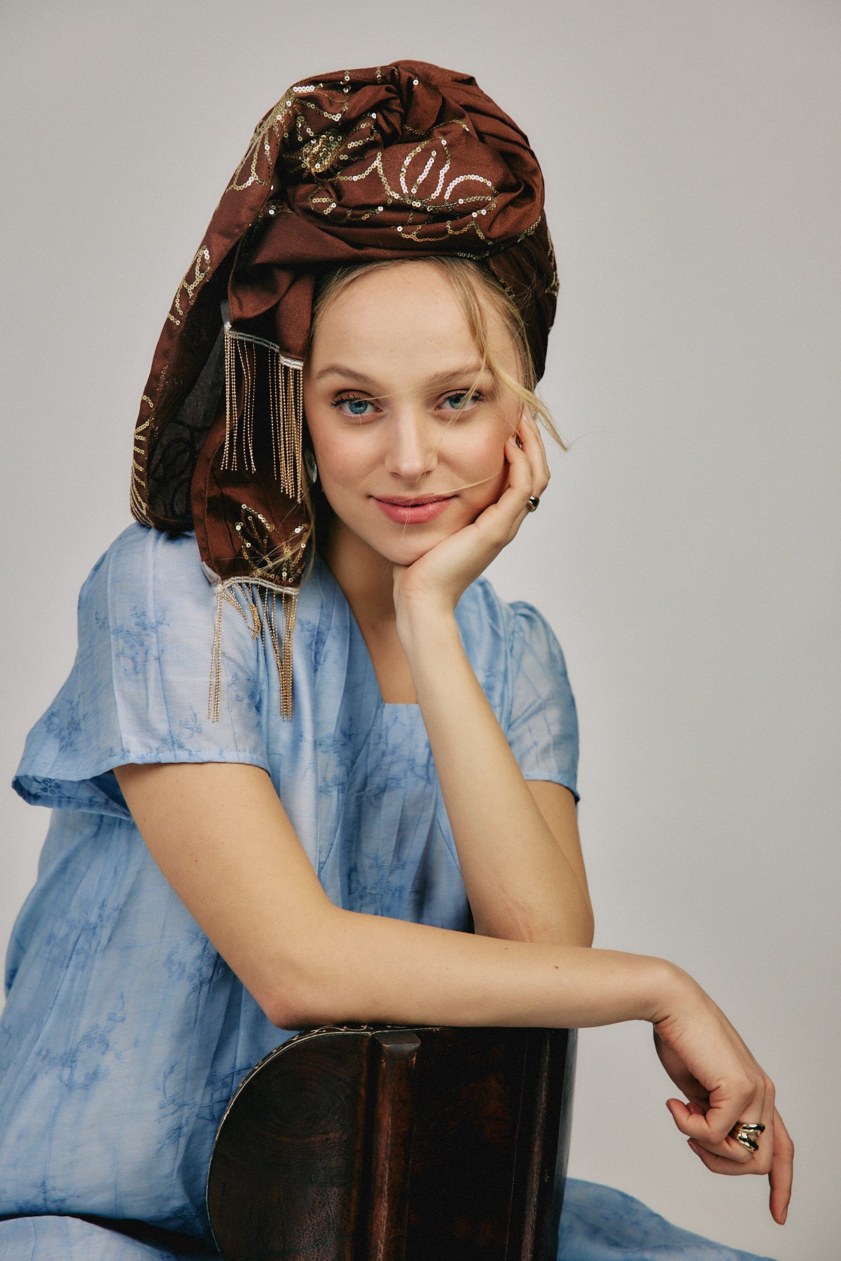 מטפחת צעיף פז חום