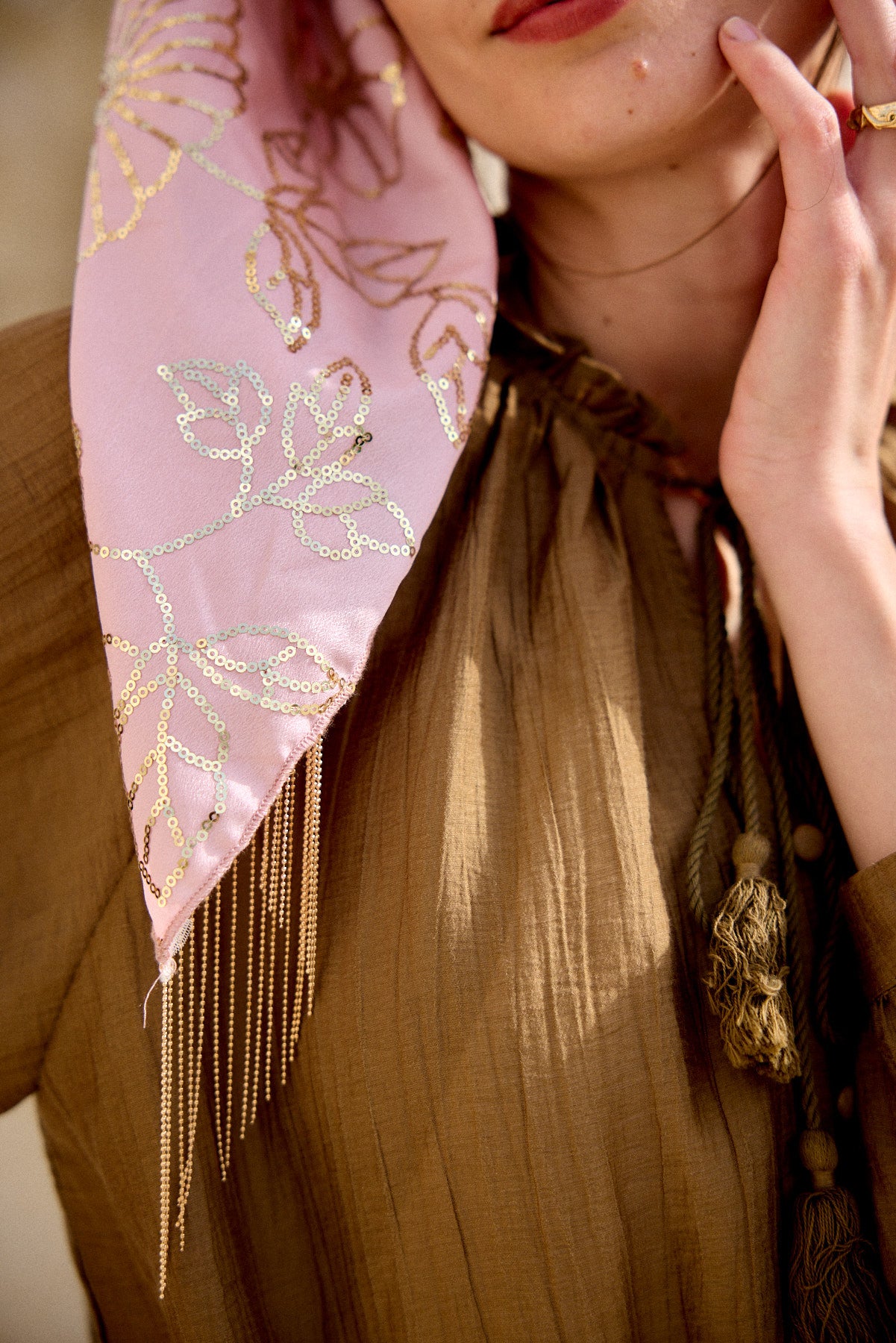 מטפחת צעיף פז ורוד