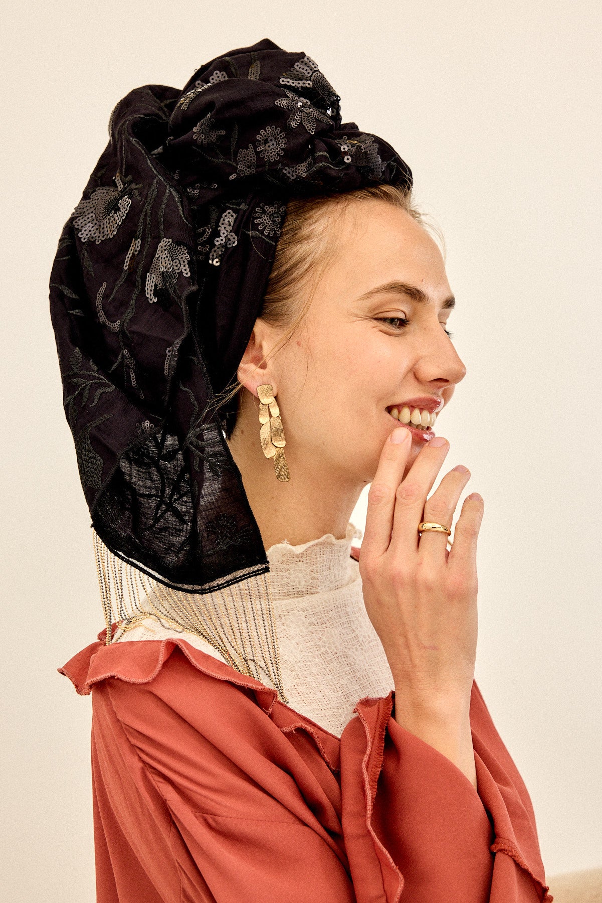 מטפחת צעיף ברקת שחור