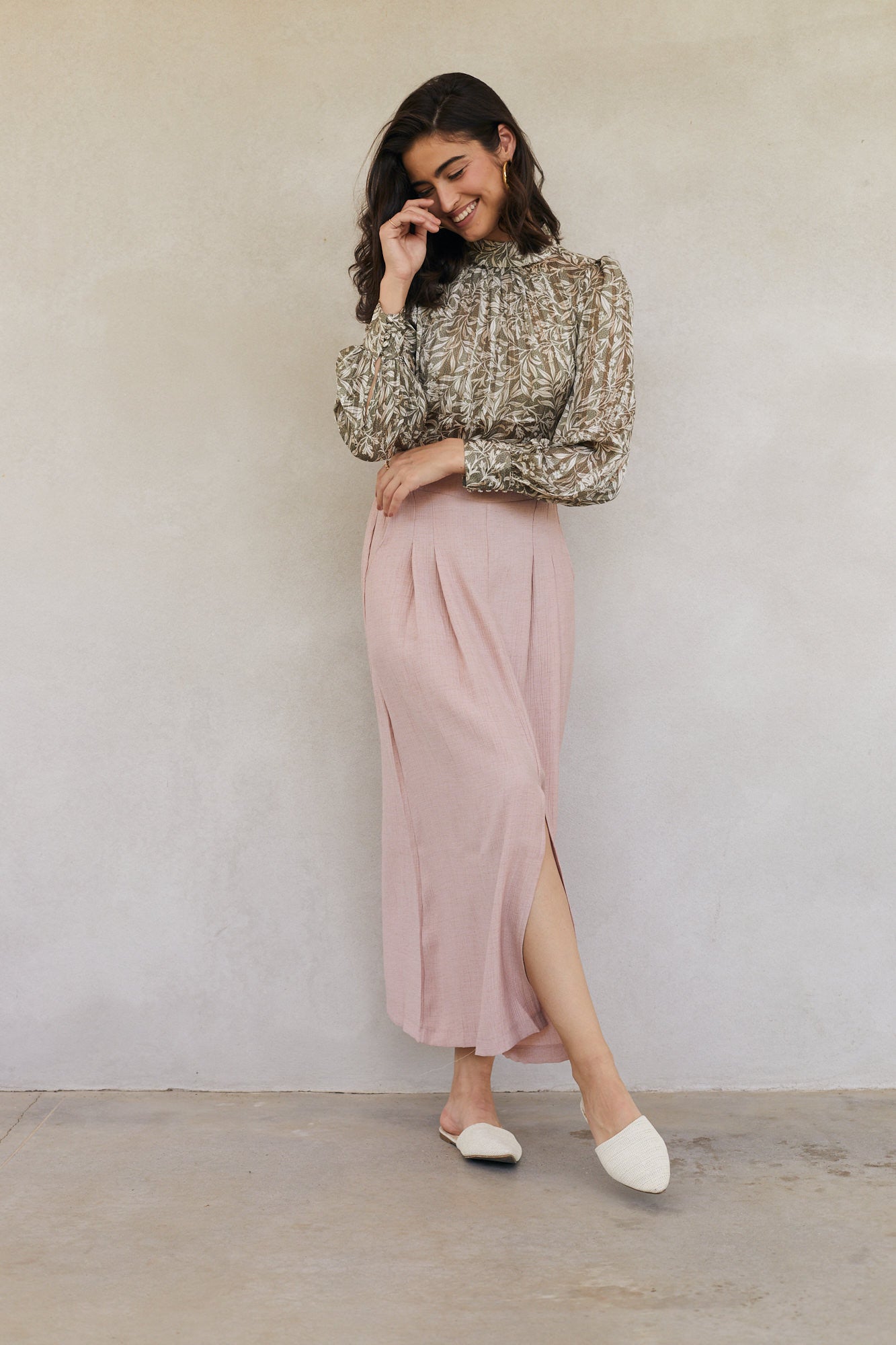 הדרא, חצאית לארוע, חצאית ורודה עם כיסים