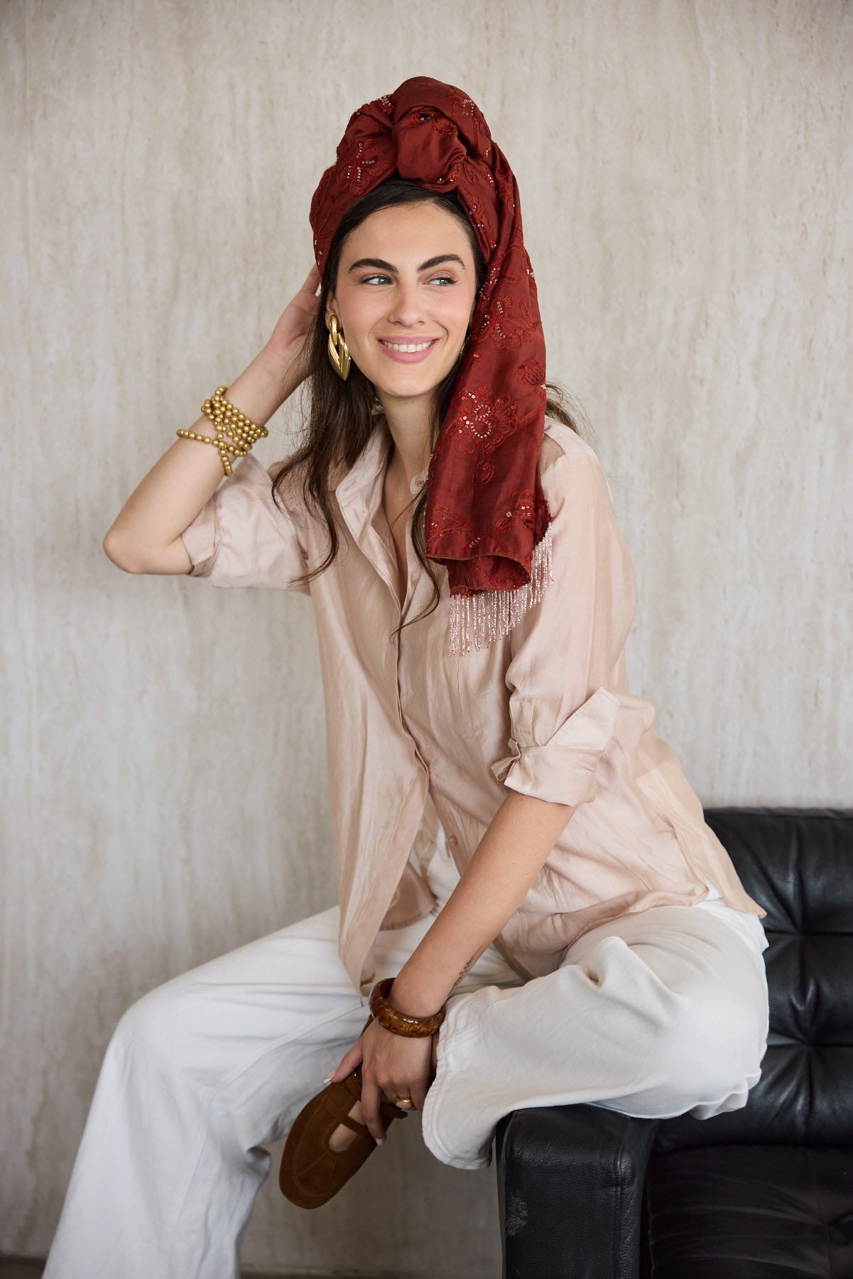 מטפחת צעיף לוטם חמרה