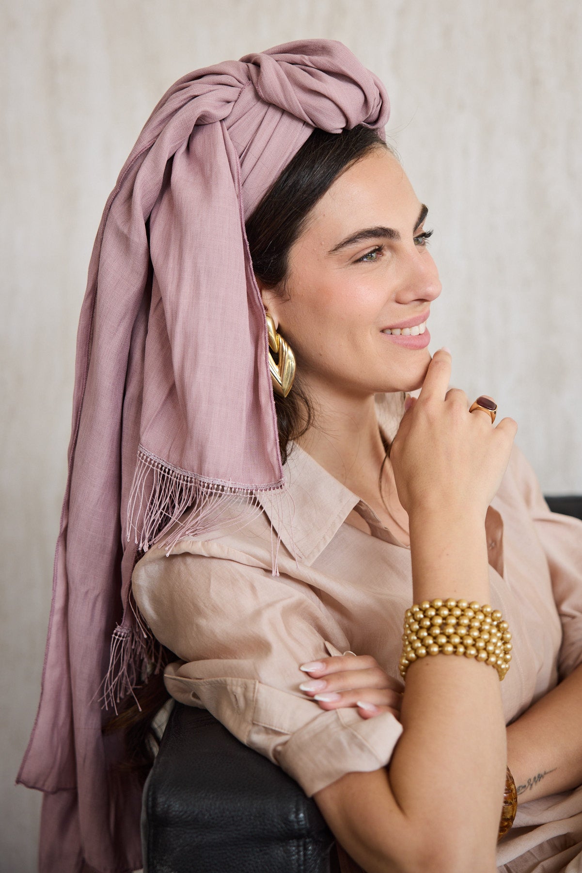 מטפחת צעיף צבעוני סגלגל