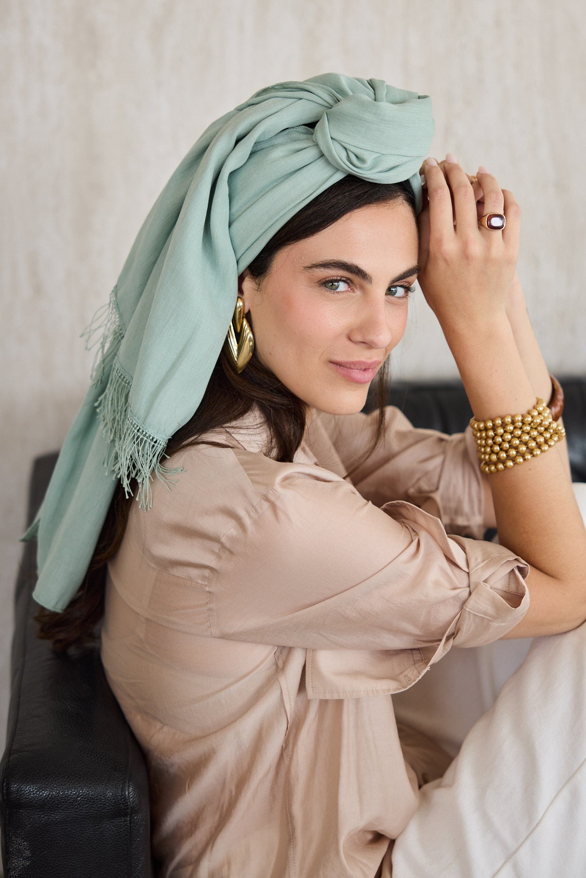 מטפחת צעיף צבעוני מנטה