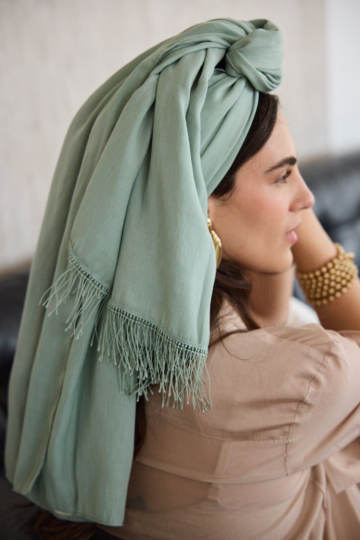 מטפחת צעיף צבעוני מנטה