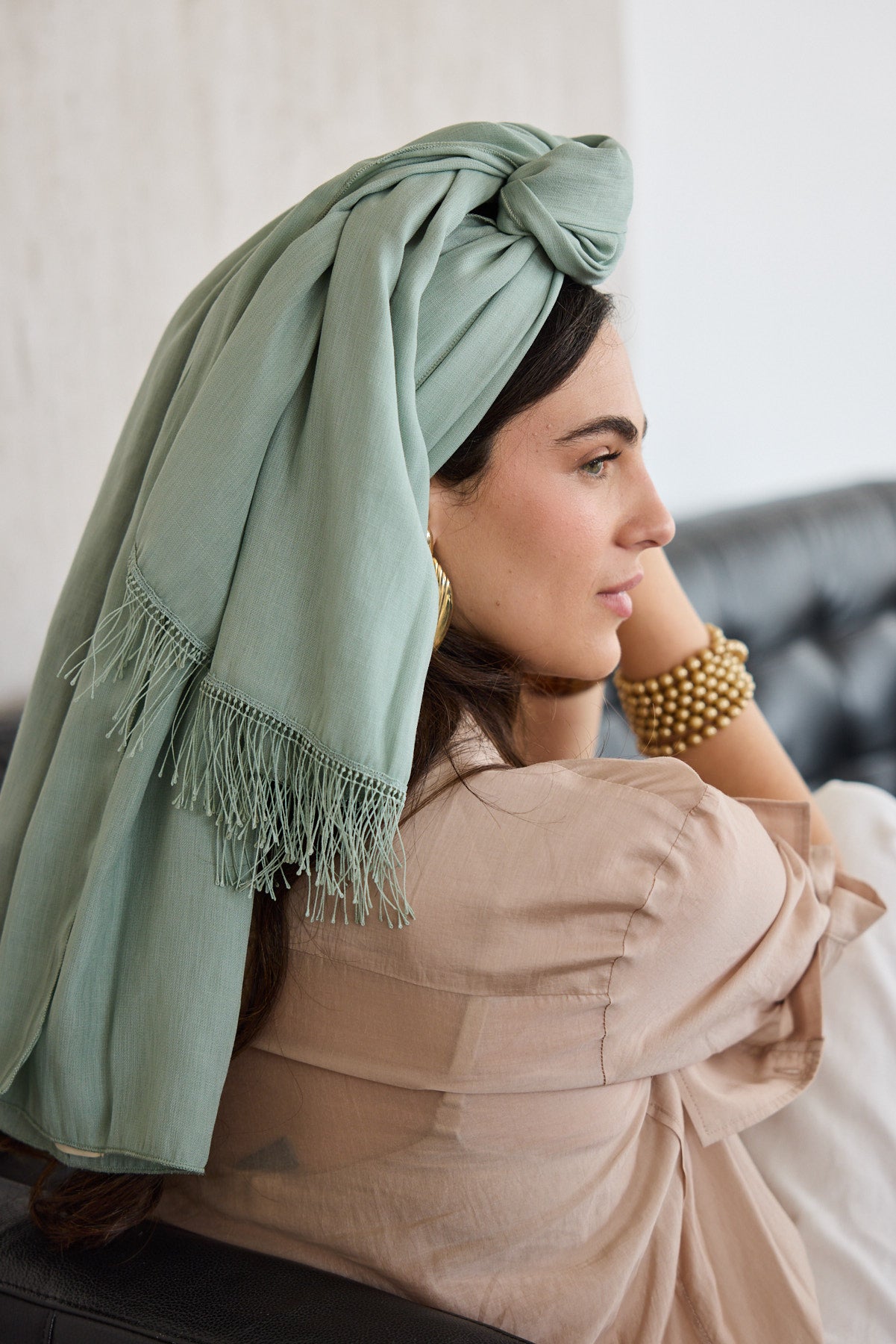 מטפחת צעיף צבעוני מנטה