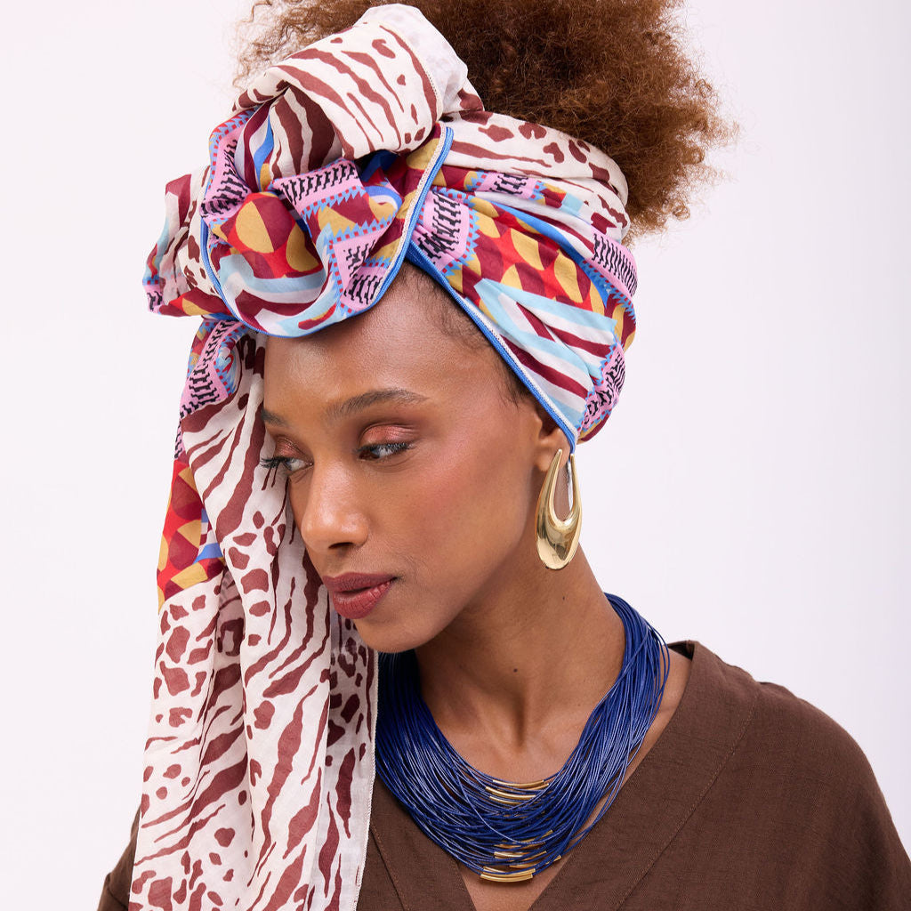 הדרא, קולקציית קיץ, מטפחת חגיגית, מטפחת צבעונית עם דוגמאות גיאומטריות