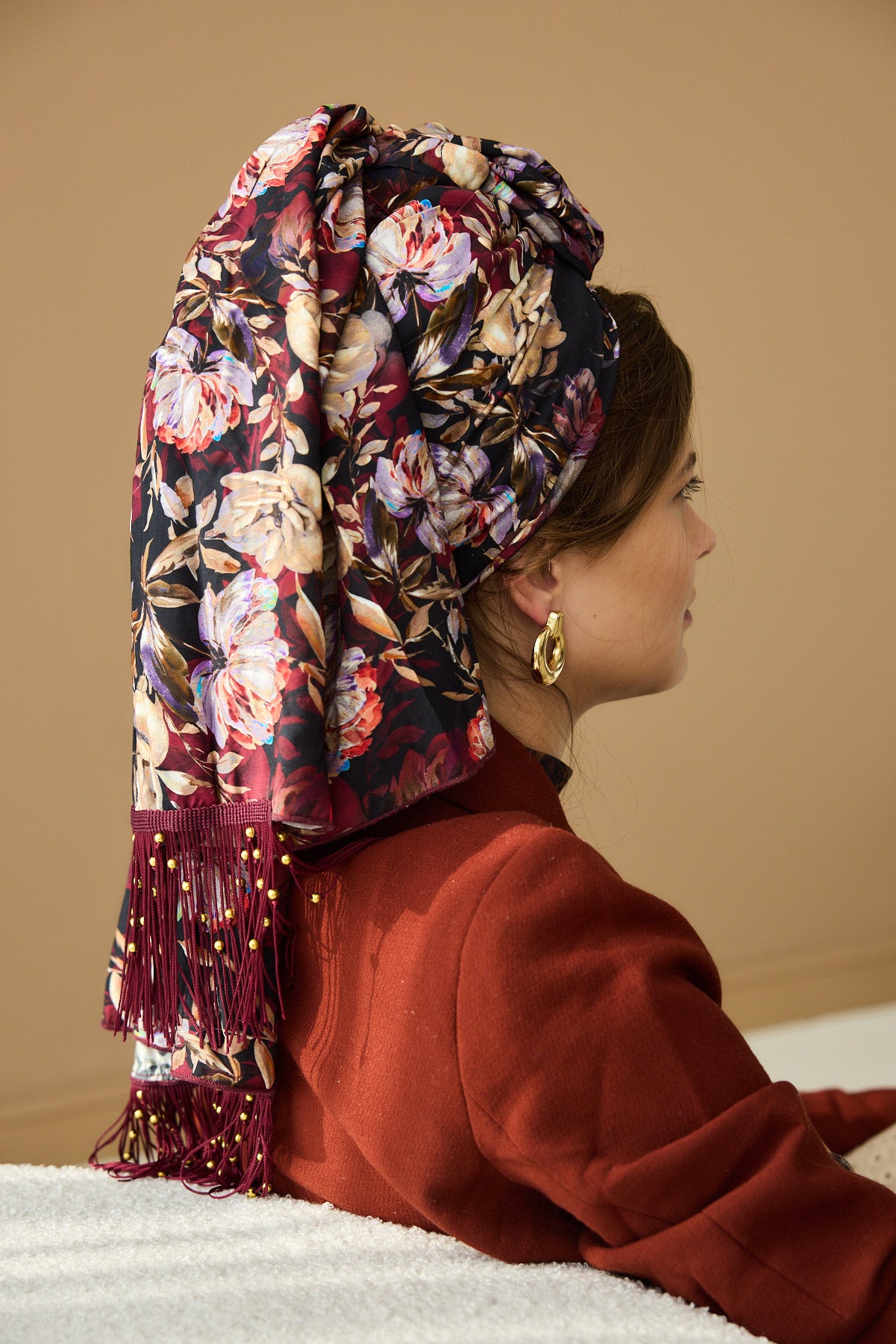 מטפחת צעיף אור בורדו