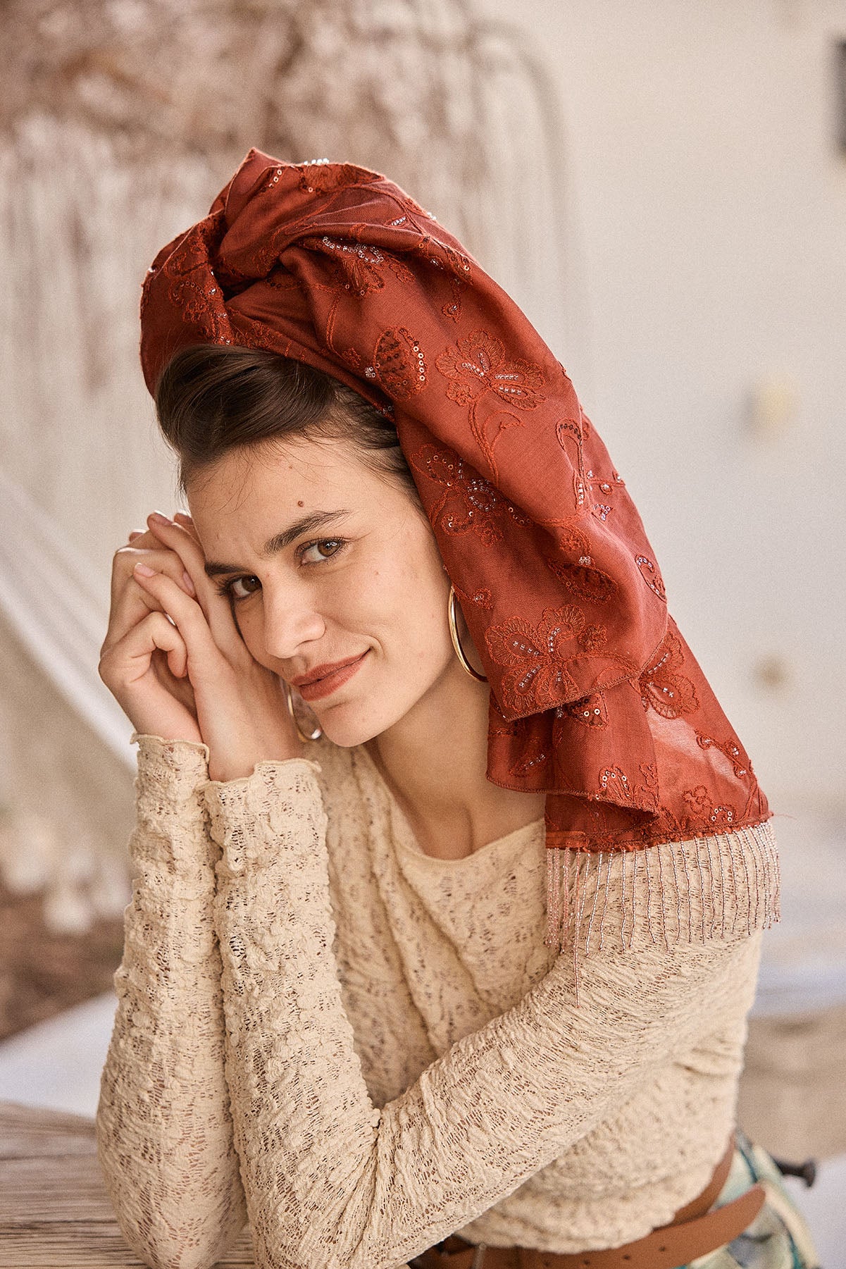 מטפחת צעיף לוטם חמרה