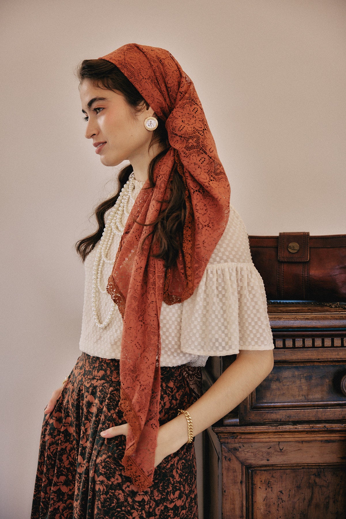 מטפחת משולשת כרכום חמרה