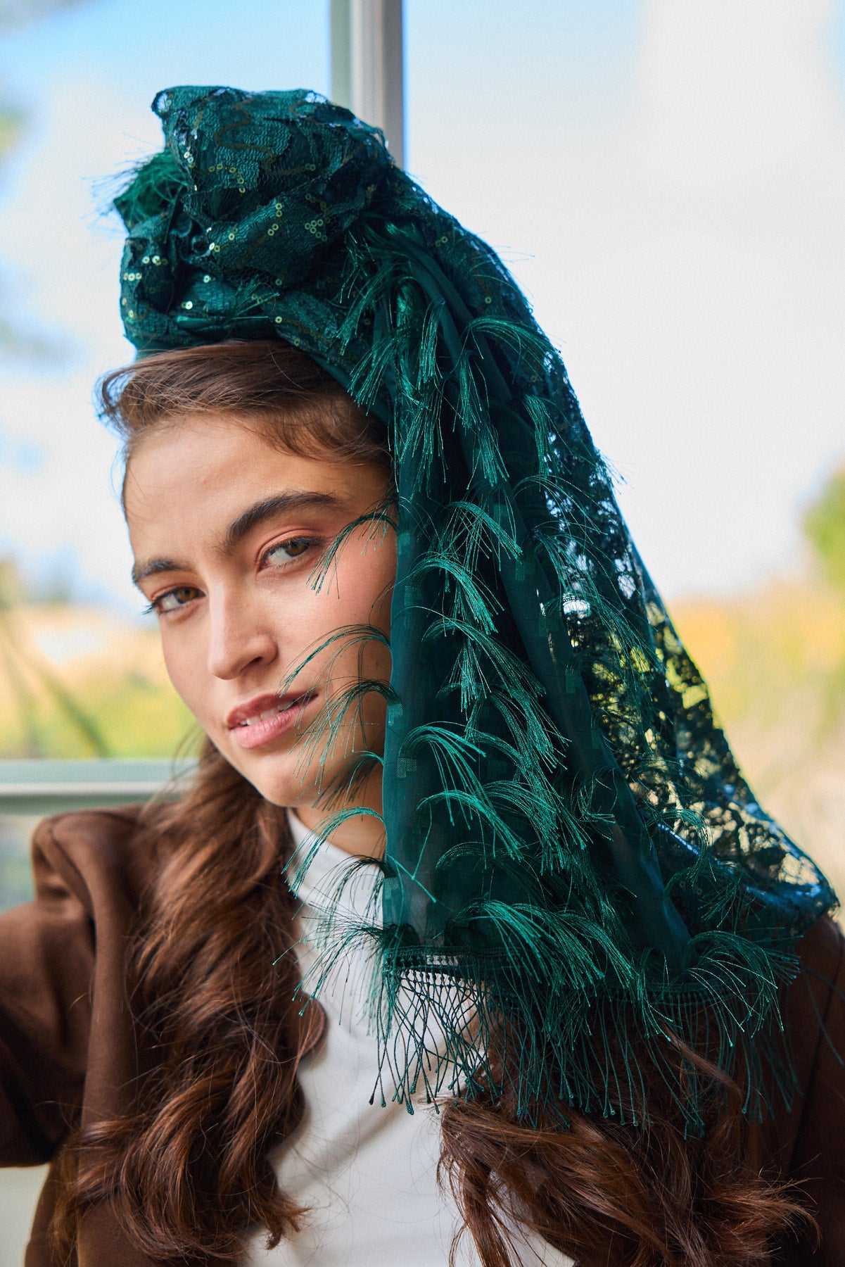 מטפחת צעיף ציפורן ירוק