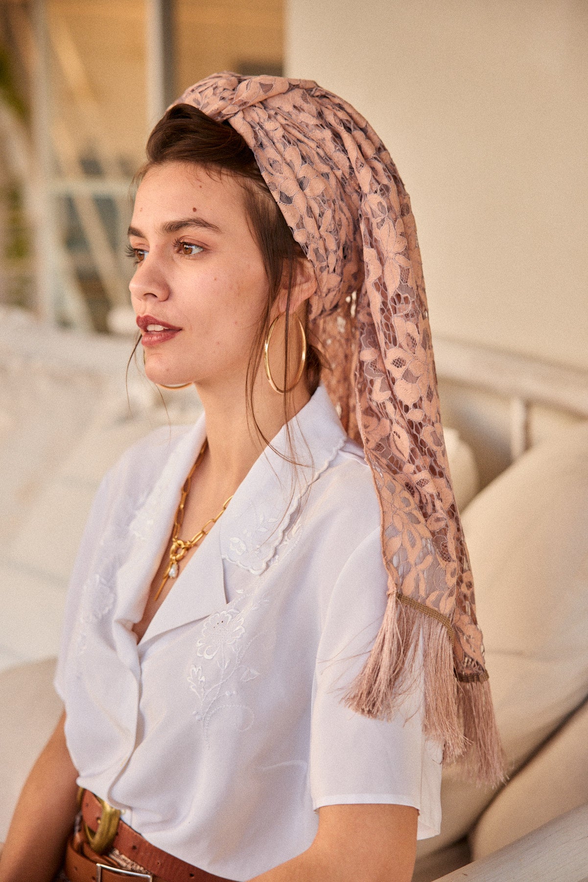 מטפחת צעיף ורד