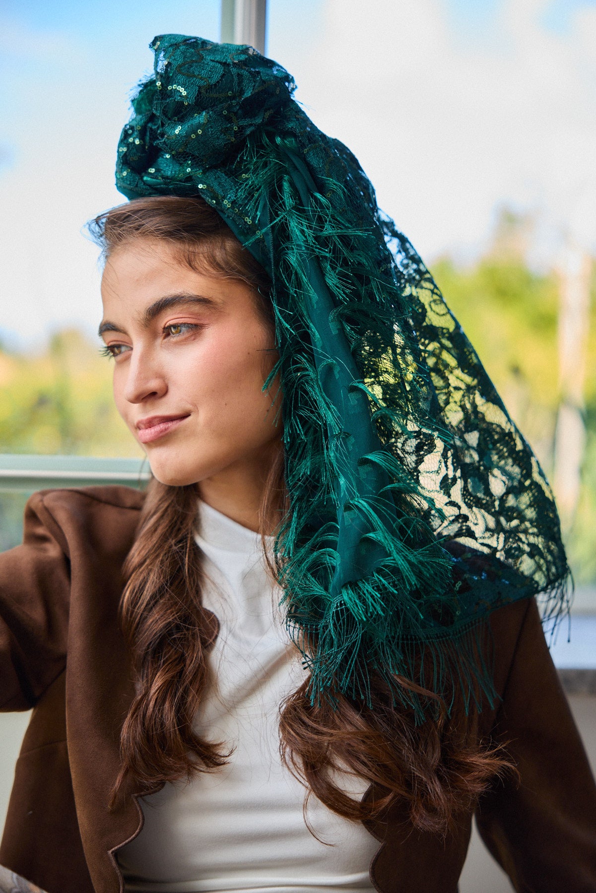 מטפחת צעיף ציפורן ירוק