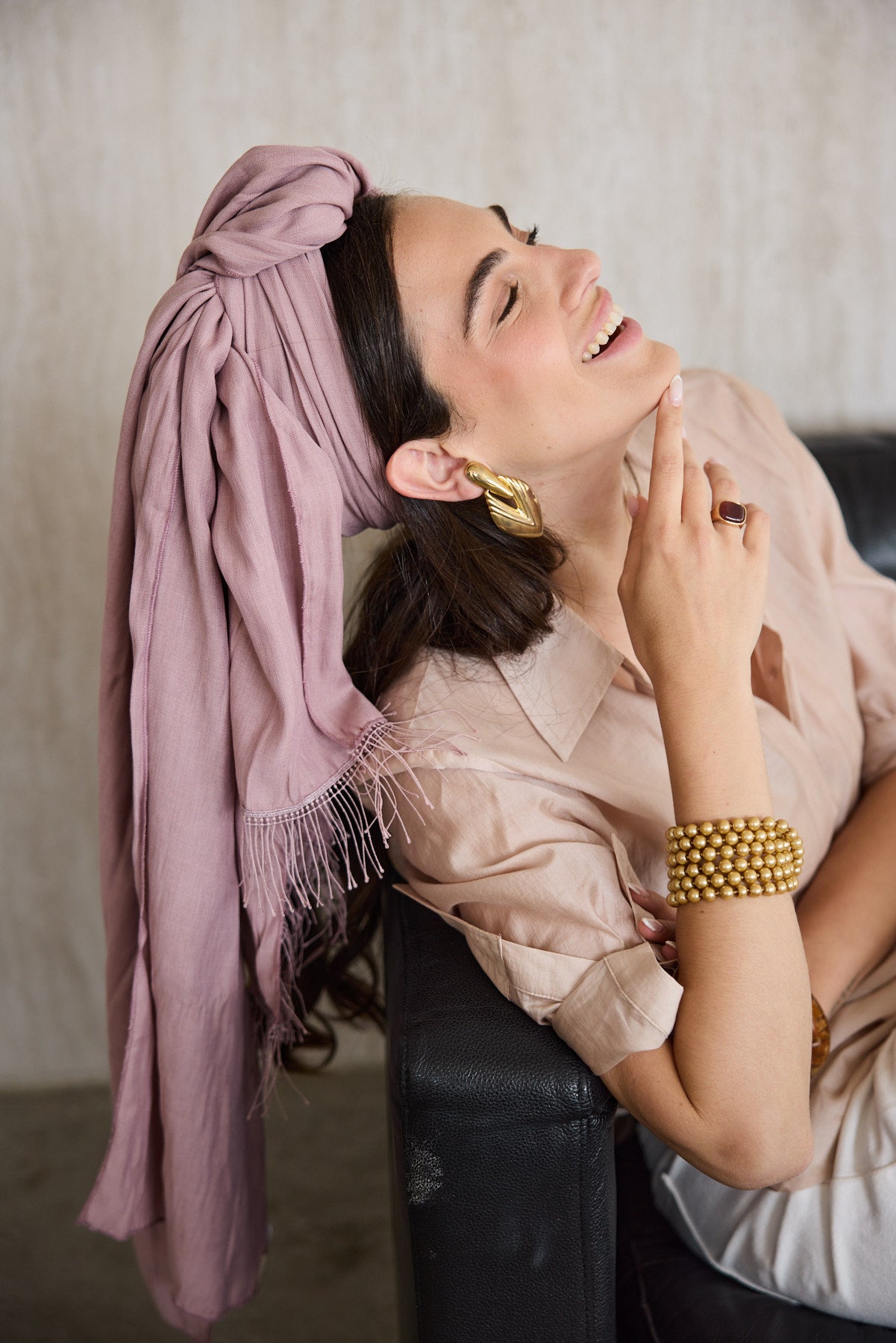 מטפחת צעיף צבעוני סגלגל