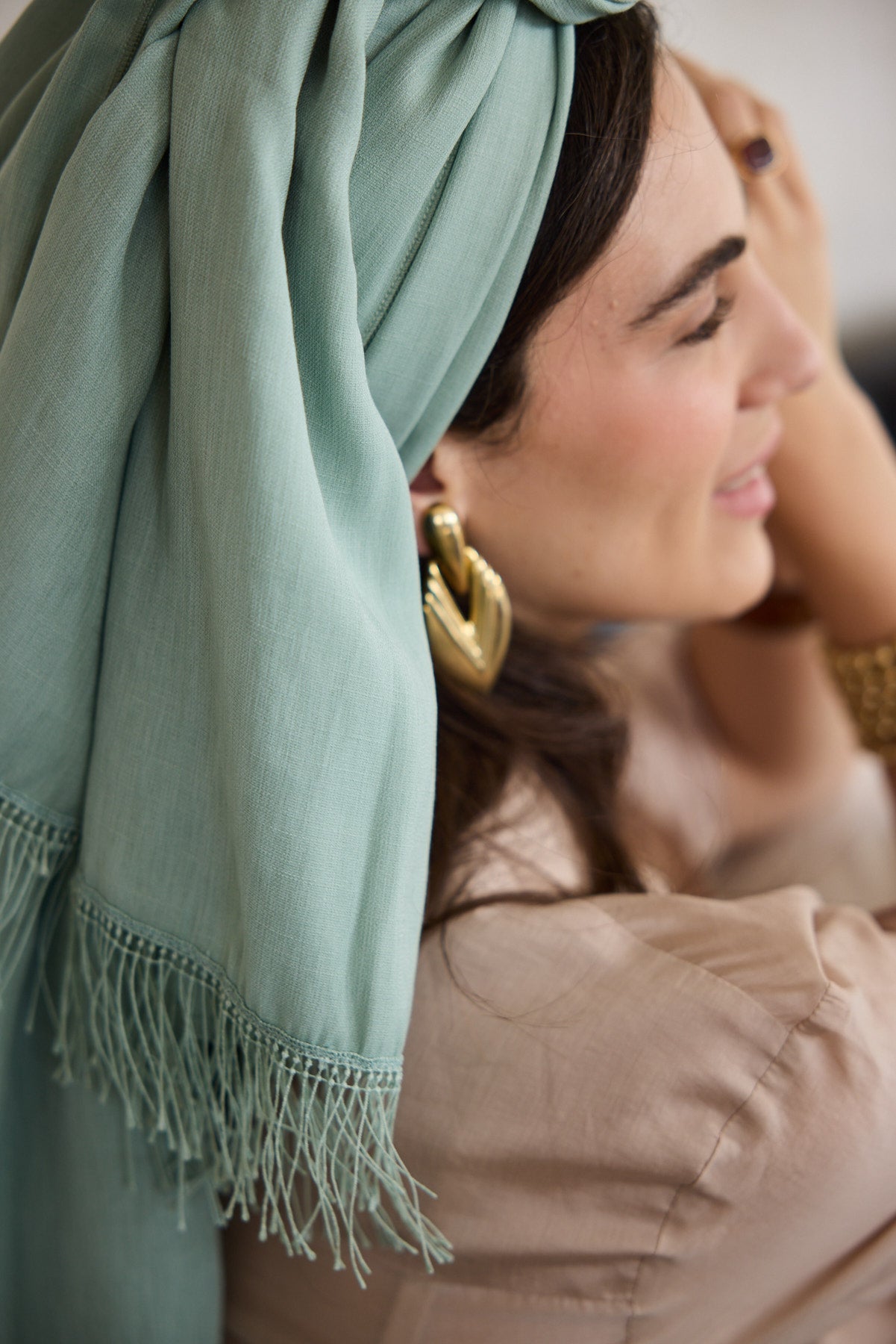 מטפחת צעיף צבעוני מנטה